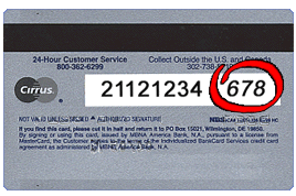 Visa, Mastercard, Discover Card Verification Number
